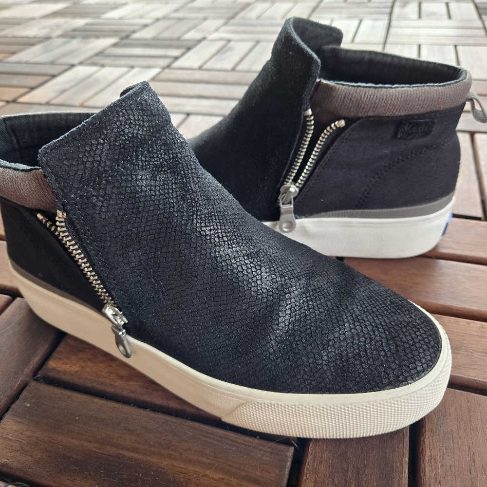 Keds Black High-Top Zip Sneakers – Size 7.5, Lightly Worn - Picture 8 of 9